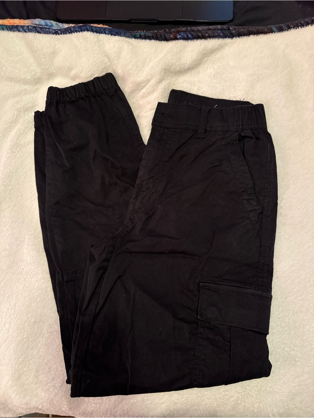 Black cargo joggers